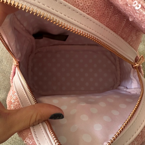 Loungefly Disney Minnie Mouse Cotton Candy Sequin Backpack NWOT - Picture 7 of 9